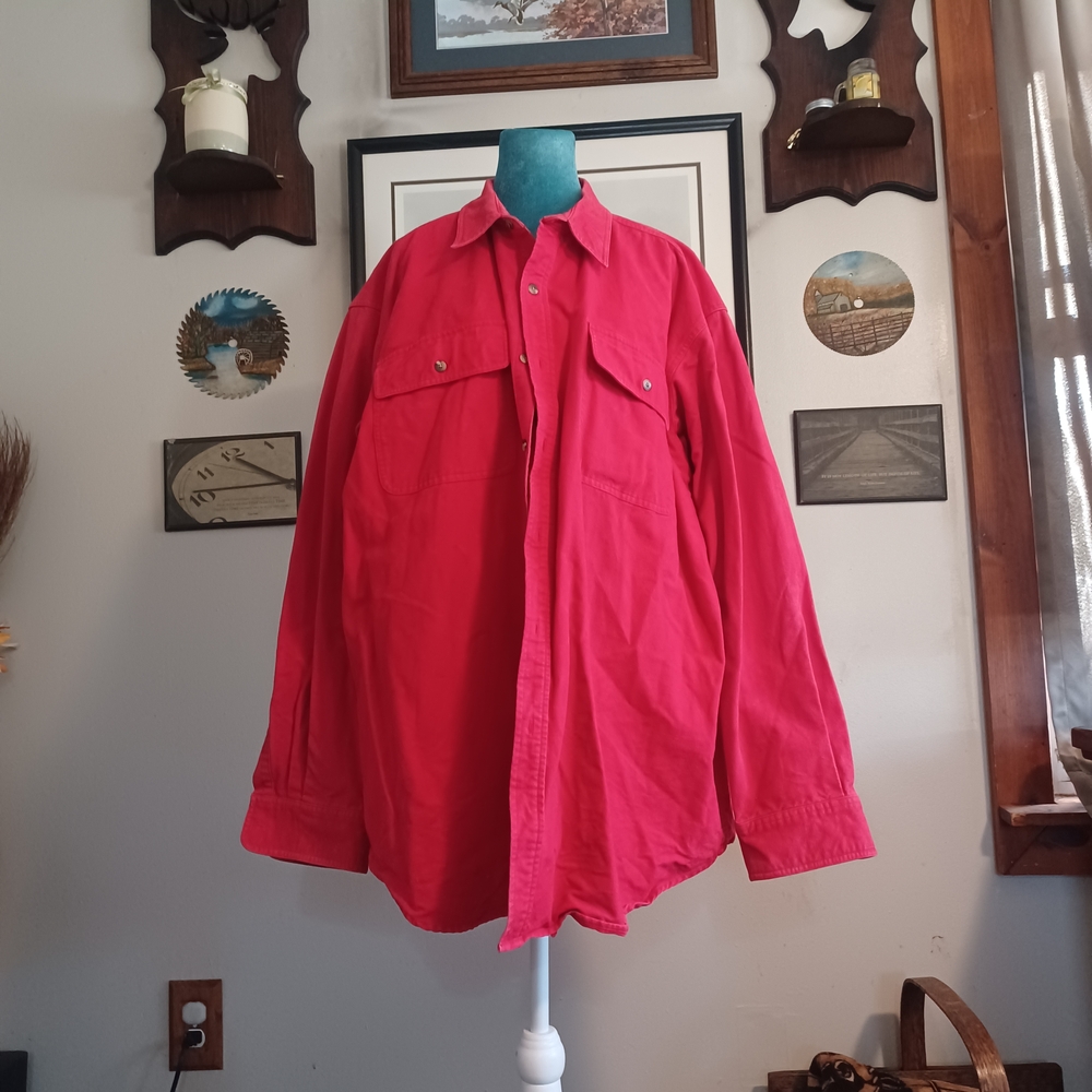 Gander Mountain Guide Series Red Heavy Duty Cotton Overshirt - 2XLT